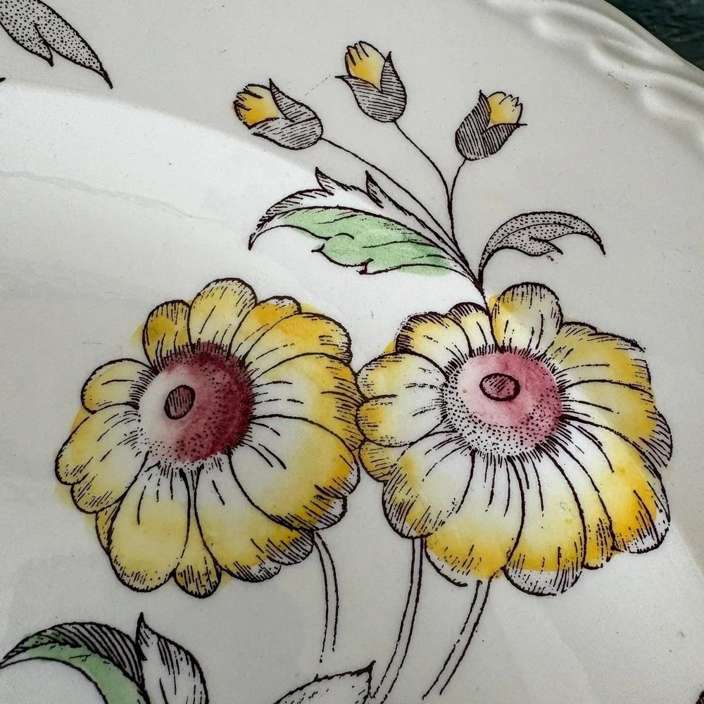 Vernon‎ Kilns Mary Lou Floral Serving Platter Vintage CA Pottery Cottagecore
